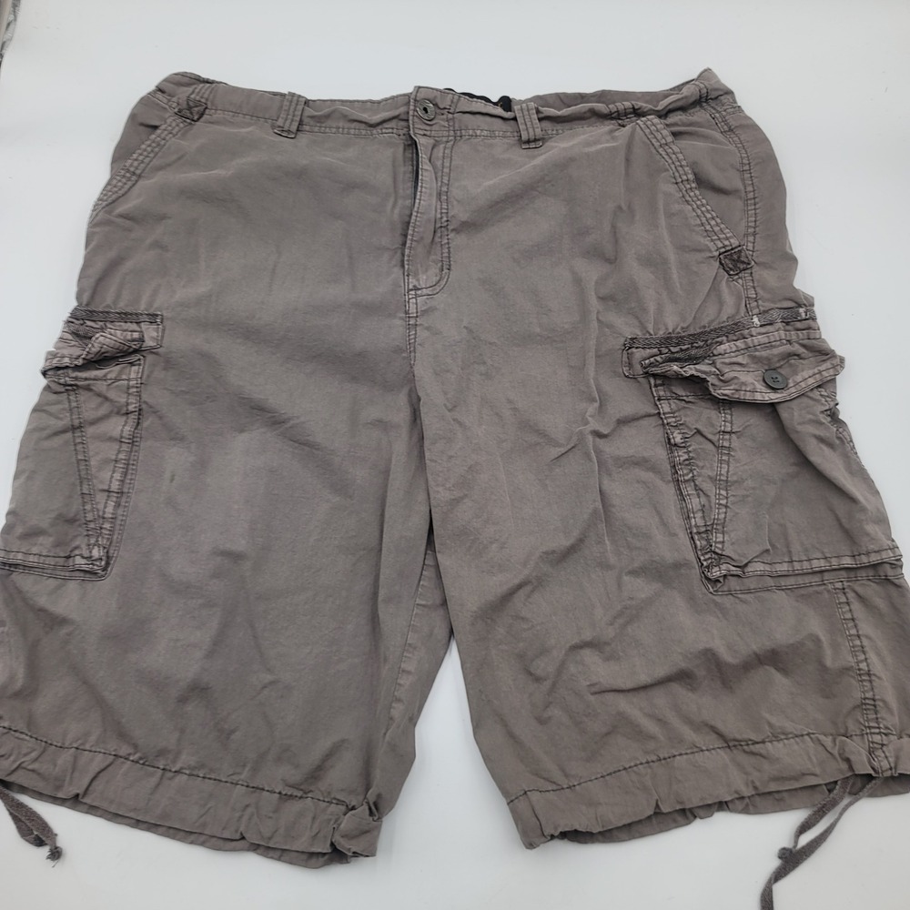 Blue Gear Mens Cargo Shorts‎ Size 46 Gray Brown 100% Cotton Utility Relaxed Fit